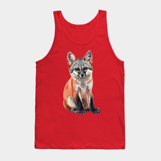 Grey fox Tank Top by Yana Graffox